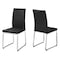 Monarch Specialties Dining Chair, Set Of 2, Side, Upholstered, Kitchen, Dining Room, Pu Leather Look, Black, Chrome I 1092 - alternate 1